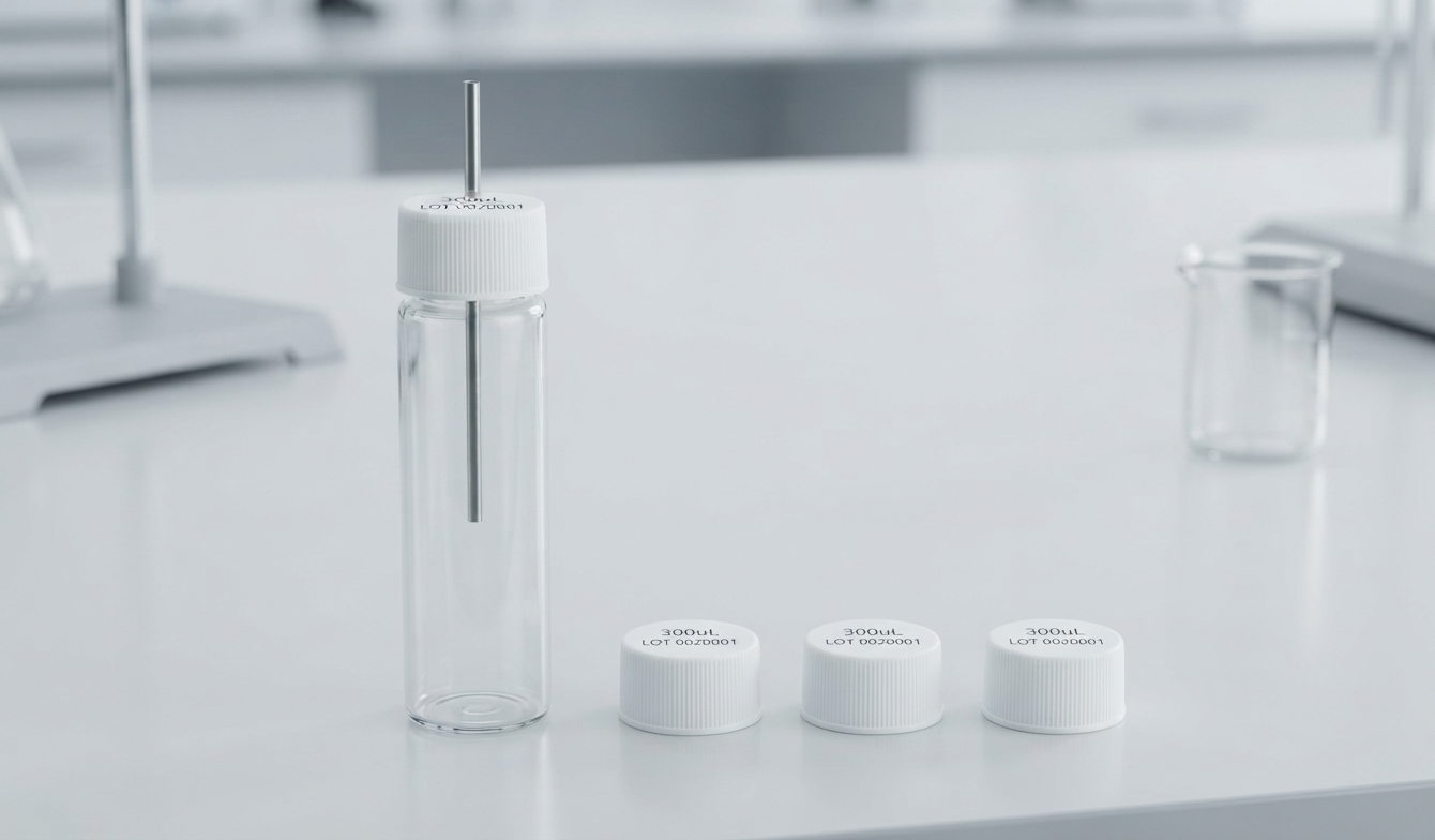 Bonded, 24mm White Screw Polypropylene Cap with Septa, 16mm 15mm Centre Hole