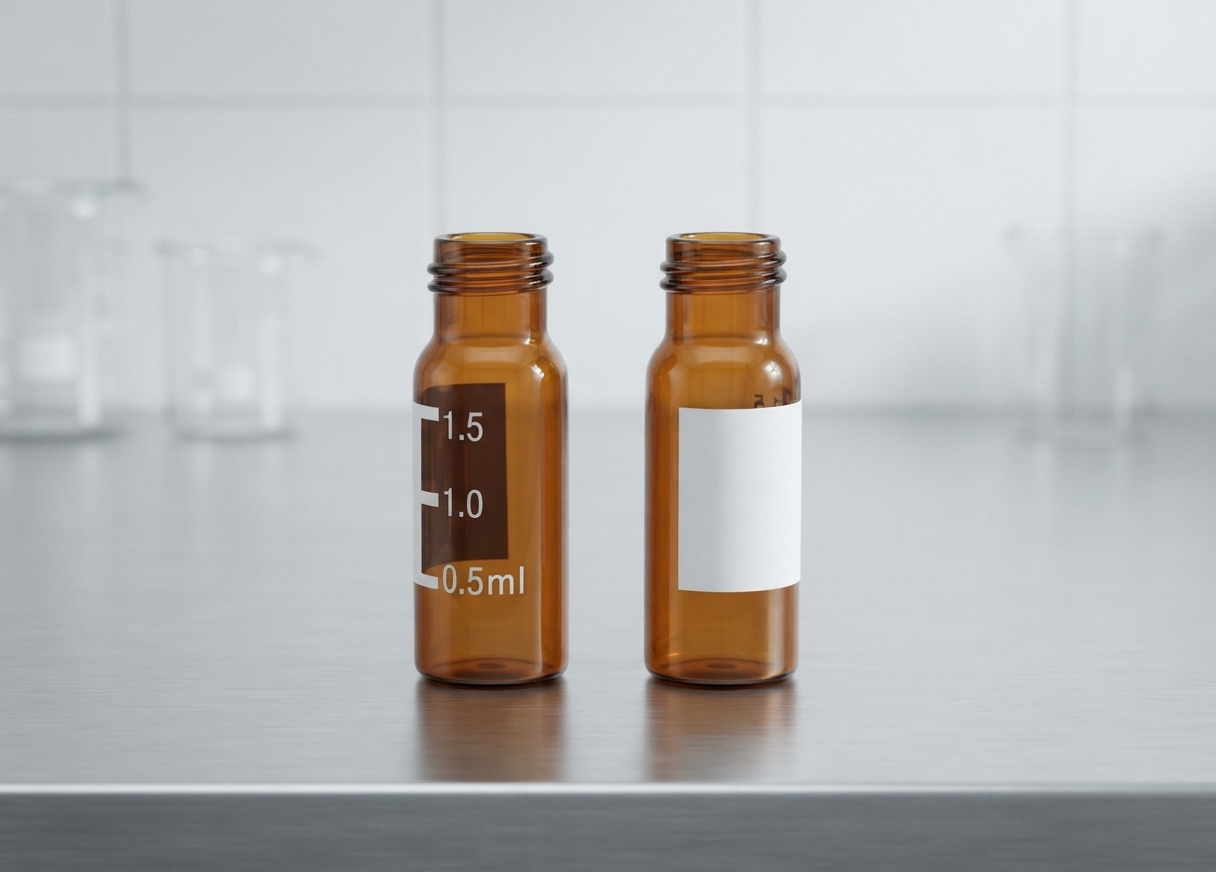 2ML 9-425 Amber Screw Vial Graduated With Marking Spot